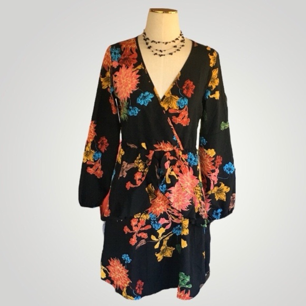 Floral Black Dress